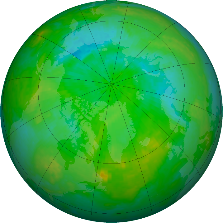 Arctic ozone map for 02 August 2003